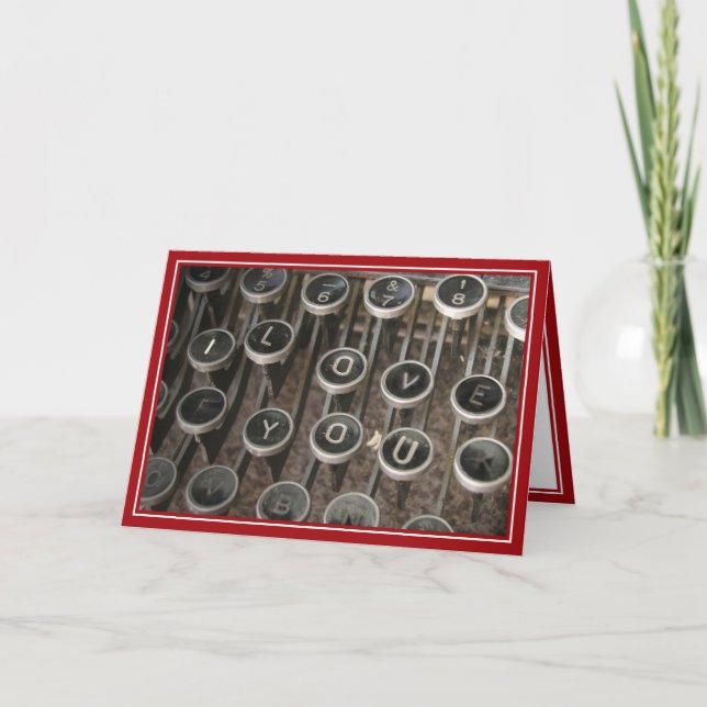 Carte Touches de machine à écrire "Je t'aime" (Devant)