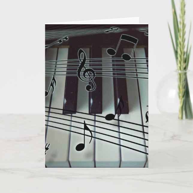 Carte Touches de piano et notes musicales (Devant)