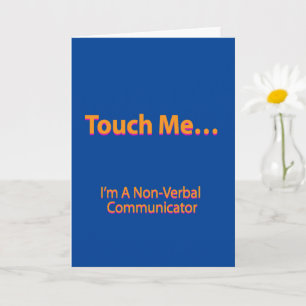 Carte Touchez-moi Je suis un Blue BG non verbal