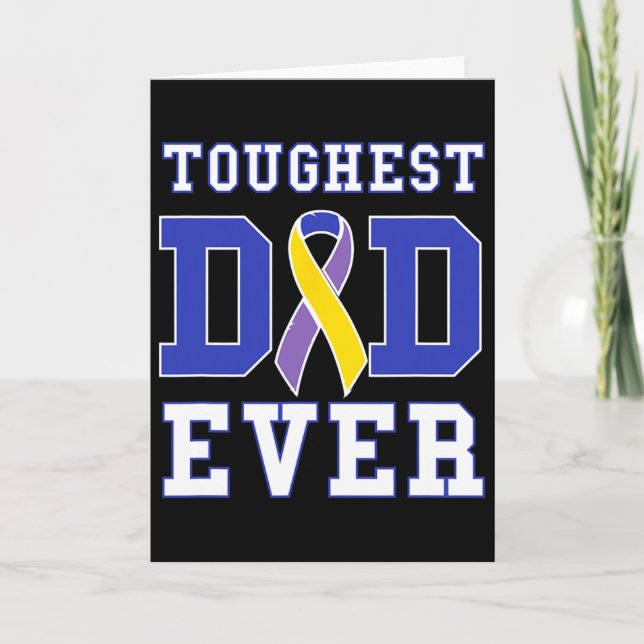 Carte Toughest Dad Ever - Ruban de sensibilisation au ca (Devant)