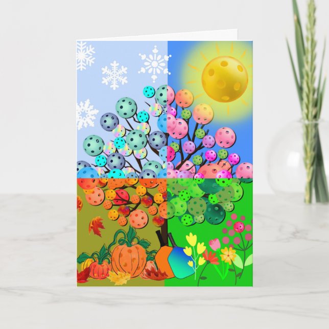 Carte Toujours la Saison Pickleball Hiver Printemps Été  (Devant)