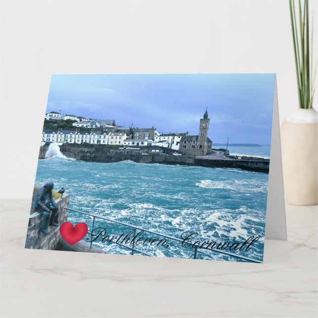 Carte Tour de l'Horloge de Porthleven + Sculpture Waitin (Devant)