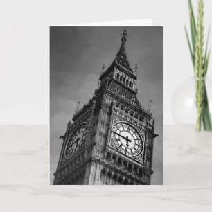Carte Tour d'horloge noire et blanche de Big Ben