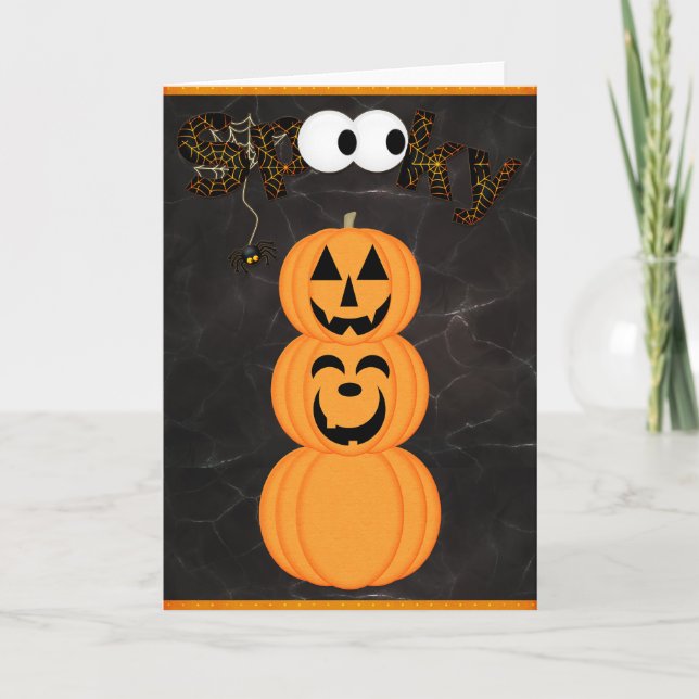 Carte Tour effrayante de citrouille d'Halloween (Devant)