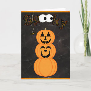 Carte Tour effrayante de citrouille d'Halloween