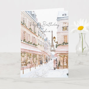 Carte Tour Eiffel de Paris Rose Blush Anniversaire