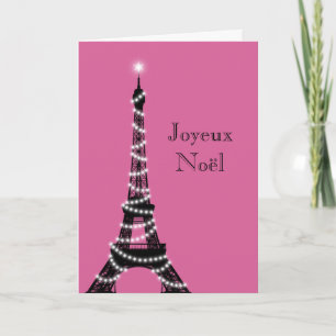 Carte Tour Eiffel fuchsia vacances