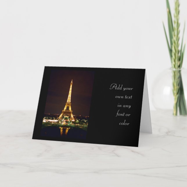 Carte Tour Eiffel la nuit - couleur (Devant)