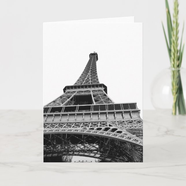 Carte Tour Eiffel noir et blanc (Devant)
