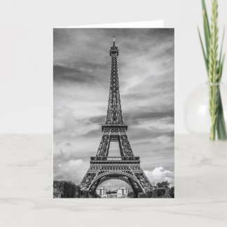 Carte Tour Eiffel noir et blanc Paris France