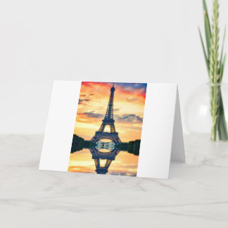 Carte Tour Eiffel Paris Soirée européenne