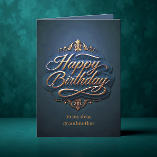 Carte Tourbillons de Filigree or et élégant script Anniv