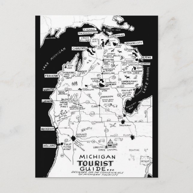 Carte touristique du Michigan  (Devant)