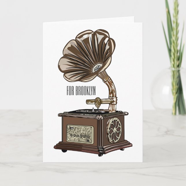 Carte Tourne-disque dessin animé (Devant)
