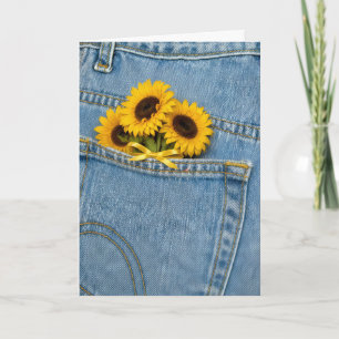 Carte Tournés vers Vous Tournesols dans une poche de Jea