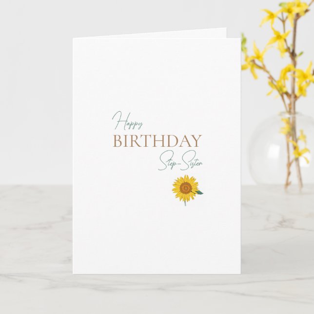 Carte Tournesol Anniversaire (Fleur jaune)