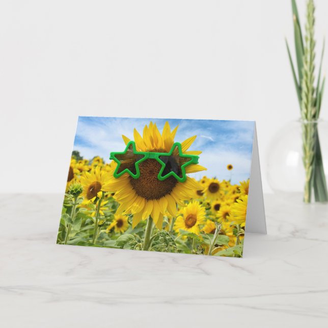 Carte Tournesol avec lunettes de soleil Star (Devant)