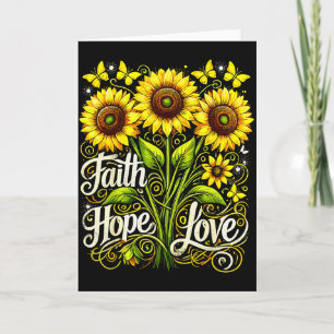 Carte Tournesol chrétien Foi Espoir Amour