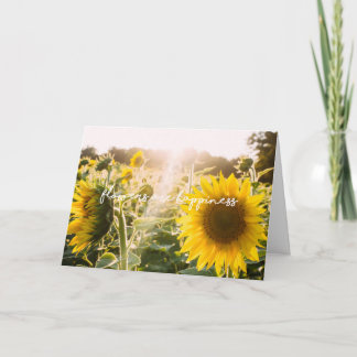 Carte Tournesol citation "Les fleurs sont du bonheur"