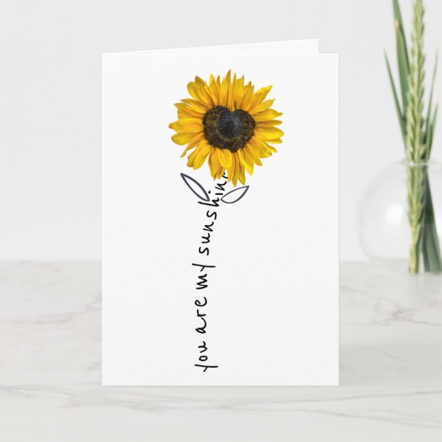 Carte Tournesol Coeur Anniversaire (Devant)