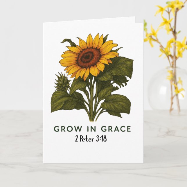 Carte Tournesol cultivé dans la grâce  (Fleur jaune)