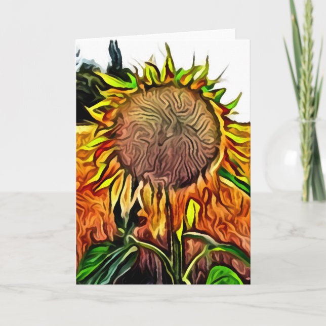 Carte Tournesol dans le champ de blé (Devant)