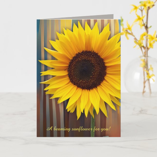 Carte Tournesol de la fête des mères et texte personnali (Fleur jaune)