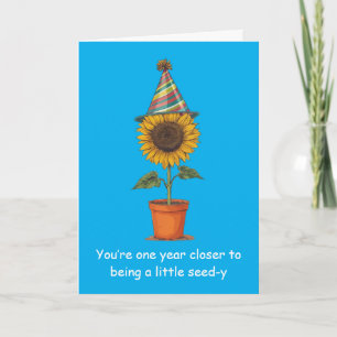 Carte Tournesol drôle Anniversaire Graine Humour Amusant