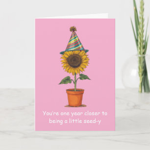 Carte Tournesol drôle Anniversaire Graine Humour Amusant