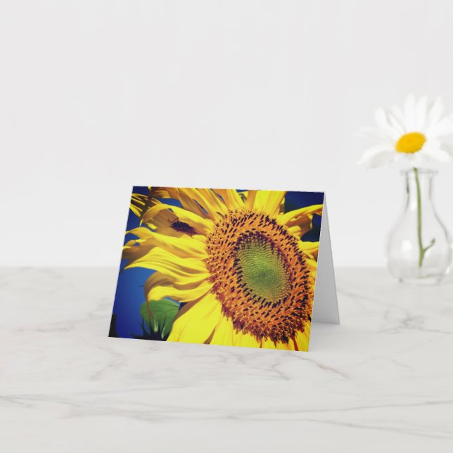 Carte Tournesol Et Note De La Nature Invitée (Petite plante)