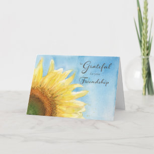 Carte Tournesol jaune aquarelle Joyeuse Journée de l'ami