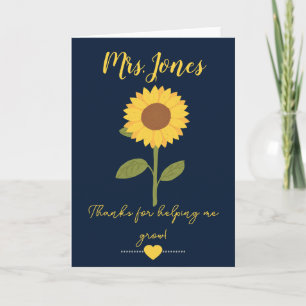 Carte tournesol jaune m'aidant à grandir