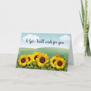 Carte Tournesol joyeux pour ami rétabli
