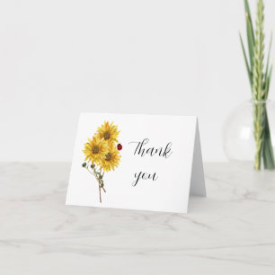 Carte Tournesol Merci Intérieur Vierge
