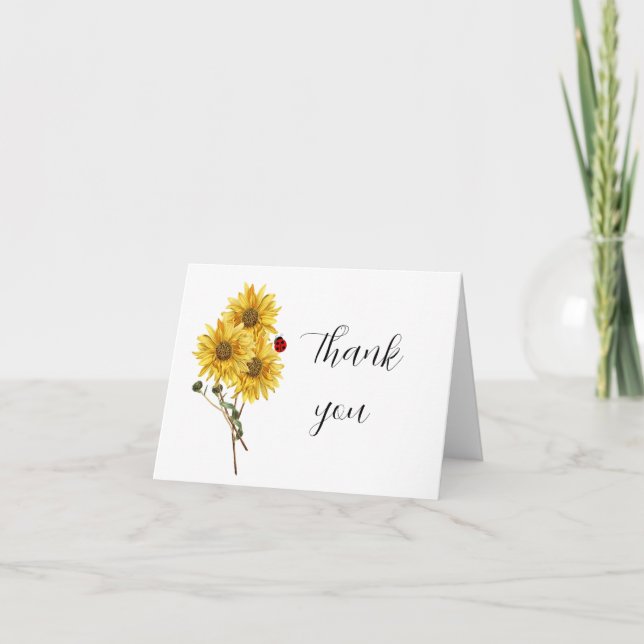 Carte Tournesol Merci Intérieur Vierge  (Devant)