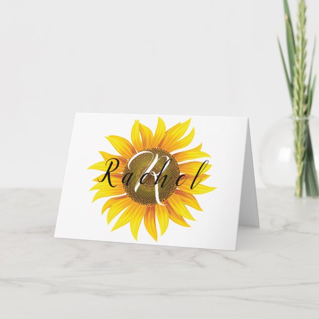Carte Tournesol personnalisé  (Devant)