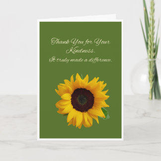 Carte Tournesol Remerciements pour votre gentilles