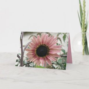 Carte Tournesol rose pâle Se Bien Bientôt Personnalisé