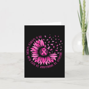 Carte Tournesol rose Ruban Papillon Cancer du sein Awar