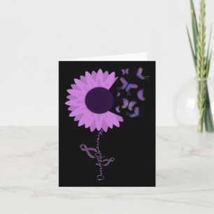 Carte Tournesol Ruban Violet Papillon