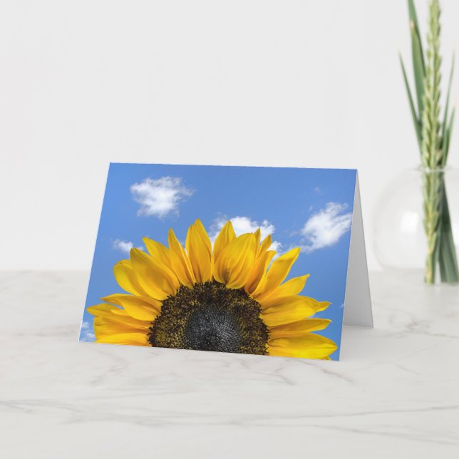 Carte tournesol sur le ciel d'été (Devant)