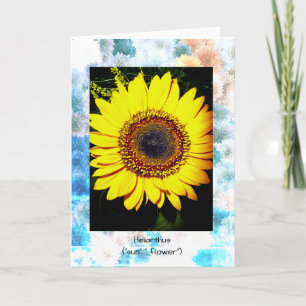 Carte tournesol toutes occasions, pliée 13 x 18 cm