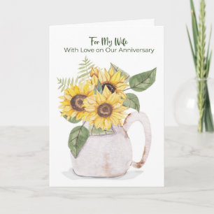 Carte Tournesols d'anniversaire de mariage pour femme da