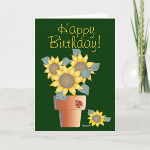 Carte TOURNESOLS d'ANNIVERSAIRE par SHARON SHARPE