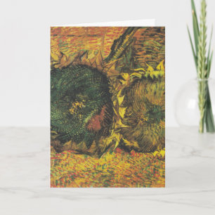 Carte Tournesols de Van Gogh - Art floral doré vintage