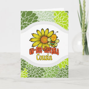 Carte Tournesols et abeilles cousins incroyables