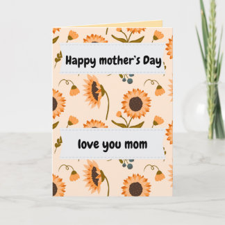 Carte Tournesols Jaunes Bonne Fête Maman Je T'Aime Maman