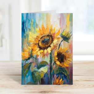 Carte Tournesols Peinture Abstraite Florale moderne