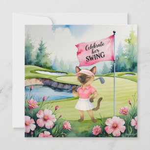 Carte Tournoi féminin de golf pour le golf de chats de S