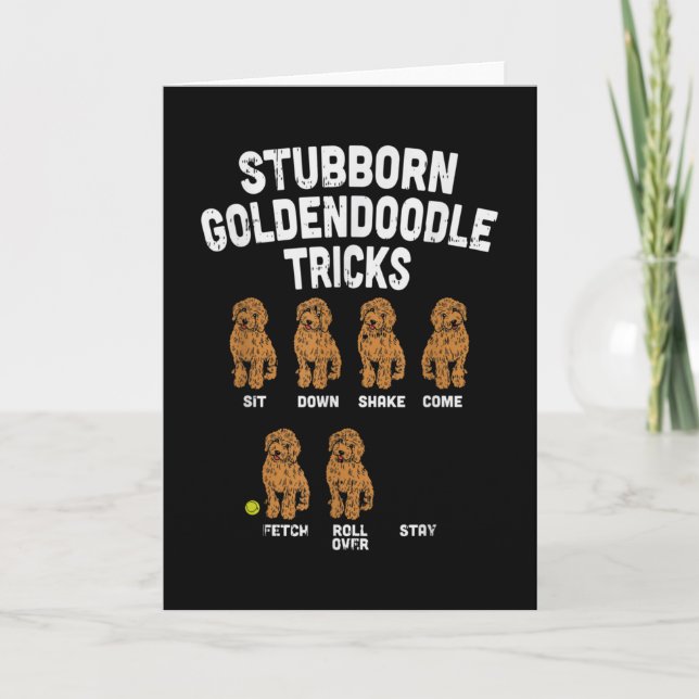 Carte Tours de Goldendoodle Têtu Maman Entraîneur de Chi (Devant)